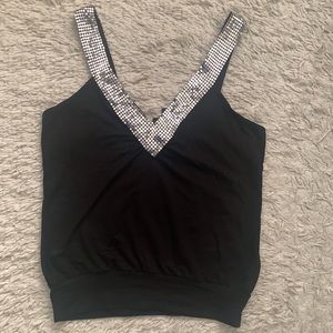 Y2k bebe black chain tank top